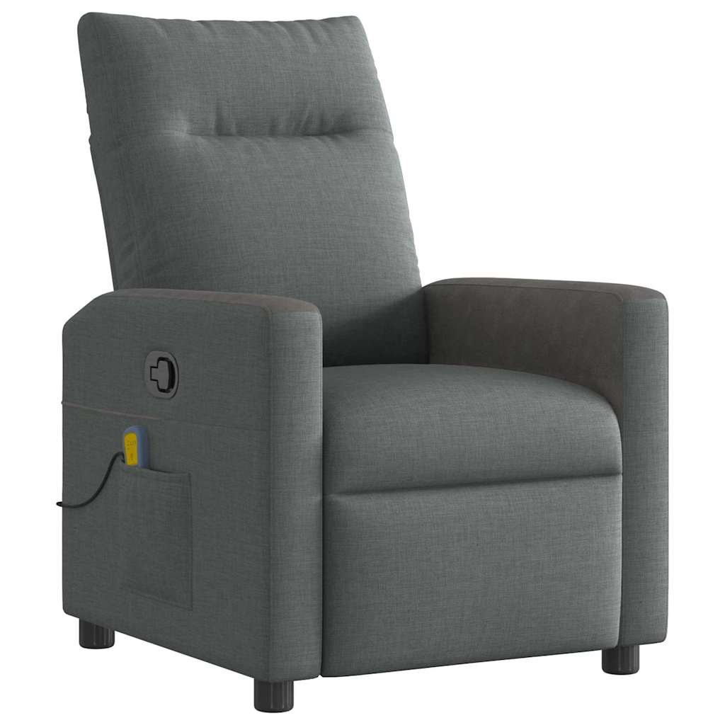 Massage Recliner Chair Dark Grey 69 x 86 x 100 cm Fabric