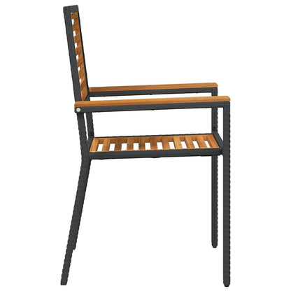 Garden Stacking Chairs 4 pcs Brown and Black