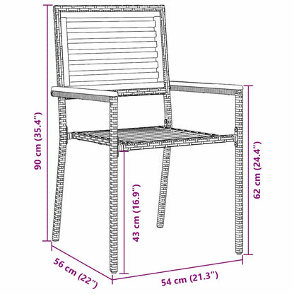 Garden Stacking Chairs 4 pcs Brown and Grey