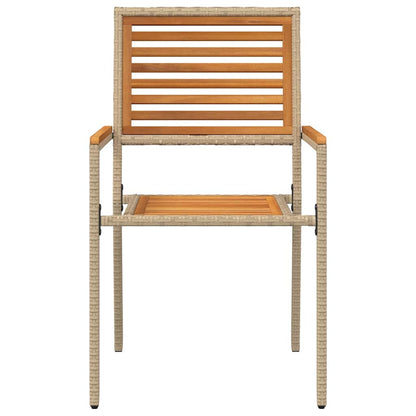 Garden Stacking Chairs 4 pcs Brown and Beige
