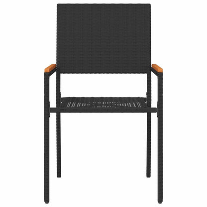 Garden Stacking Chairs 4 pcs Black and Brown