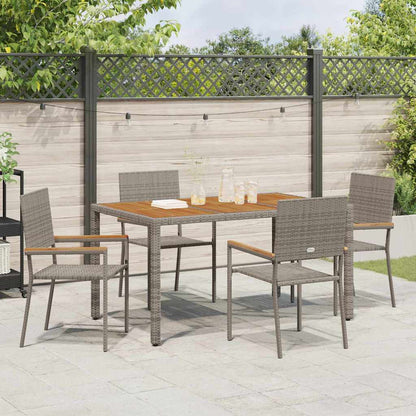 Garden Stacking Chairs 4 pcs Grey and Brown