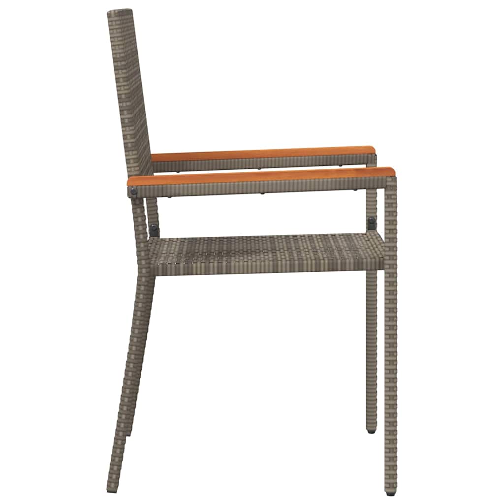 Garden Stacking Chairs 4 pcs Grey and Brown