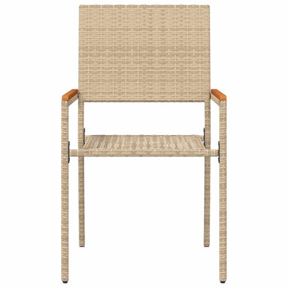 Garden Stacking Chairs 4 pcs Cream and Brown