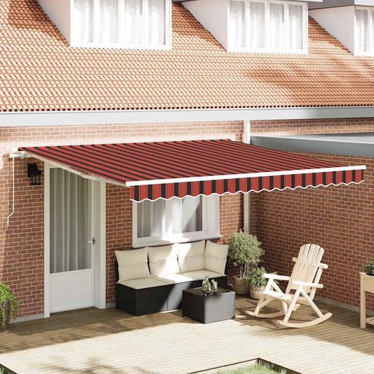 Retractable Awning Orange and Brown 400 x 300 cm Fabric