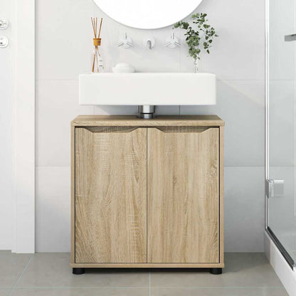 Bathroom Basin Cabinet with Shelf Sonoma Oak 60 x 30 x 60 cm