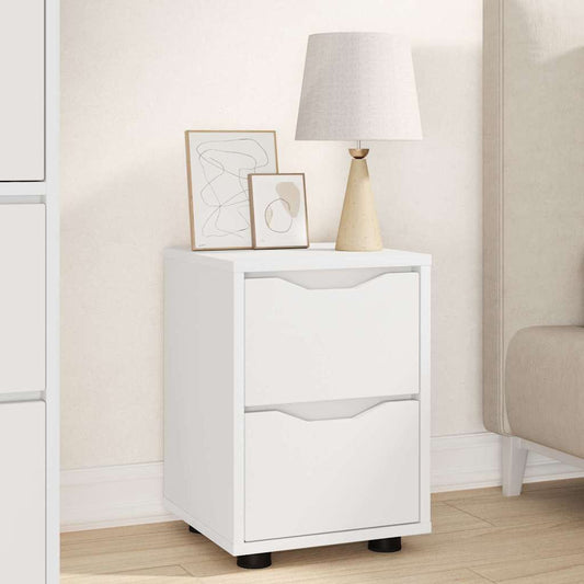 Bedside Table White 30.5 x 30 x 43 cm Engineered Wood