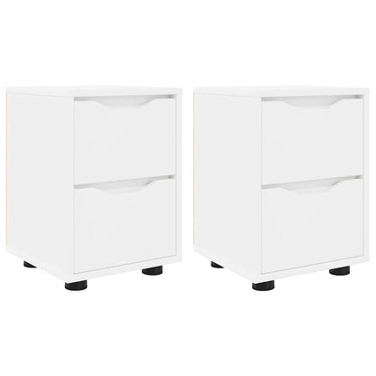 Bedside Tables 2 pcs White 30.5 x 30 x 43 cm Engineered Wood