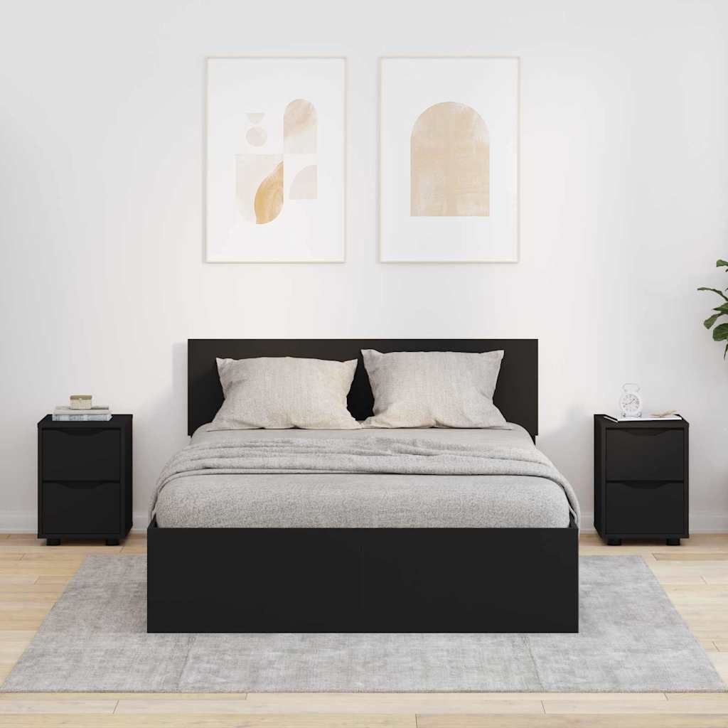 Bedside Tables 2 pcs Black 30.5 x 30 x 43 cm Engineered Wood