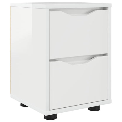 Bedside Table with Drawer High Gloss White 30.5 x 30 x 43 cm