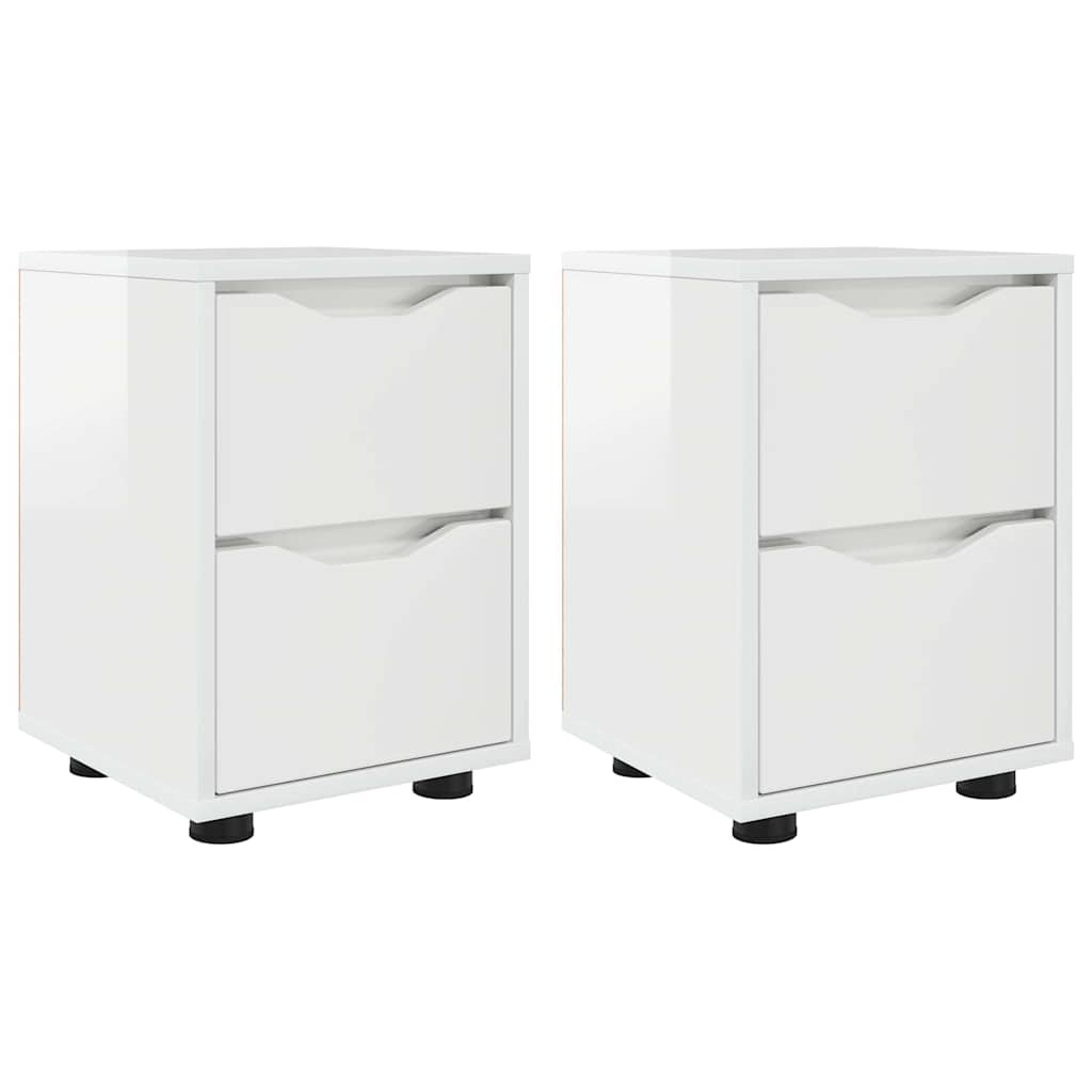Bedside Tables 2 pcs High Gloss White 30.5 x 30 x 43 cm