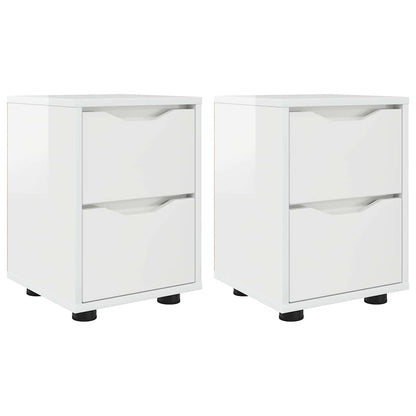 Bedside Tables 2 pcs High Gloss White 30.5 x 30 x 43 cm