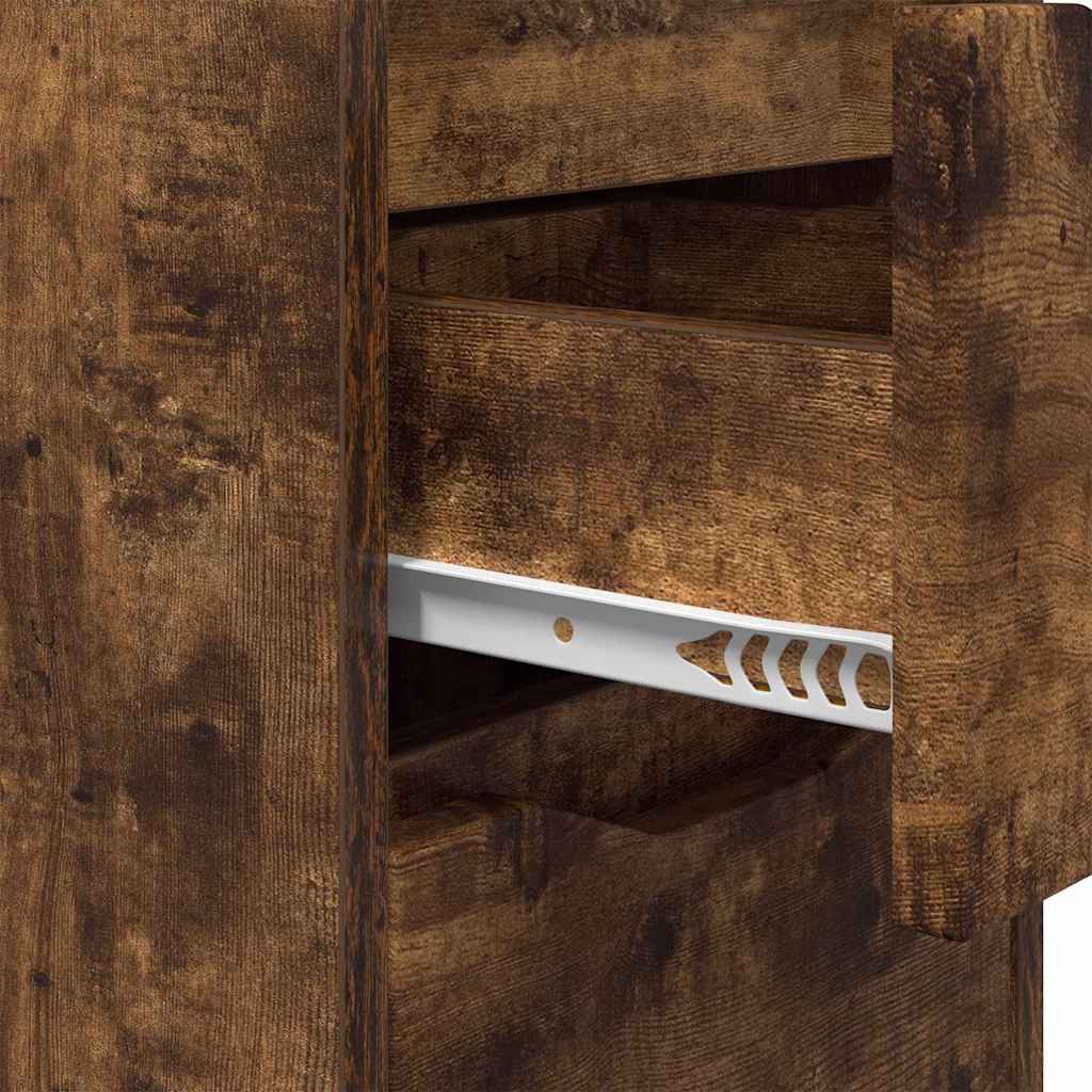 Bedside Tables with Drawer 2 pcs Smoked Oak 30.5 x 30 x 43 cm