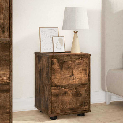 Bedside Tables with Drawer 2 pcs Smoked Oak 30.5 x 30 x 43 cm