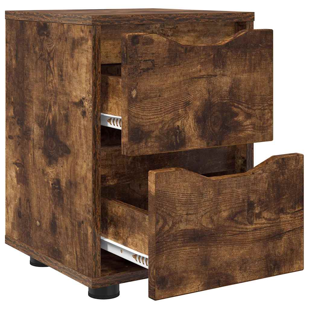 Bedside Tables with Drawer 2 pcs Smoked Oak 30.5 x 30 x 43 cm