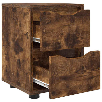 Bedside Tables with Drawer 2 pcs Smoked Oak 30.5 x 30 x 43 cm