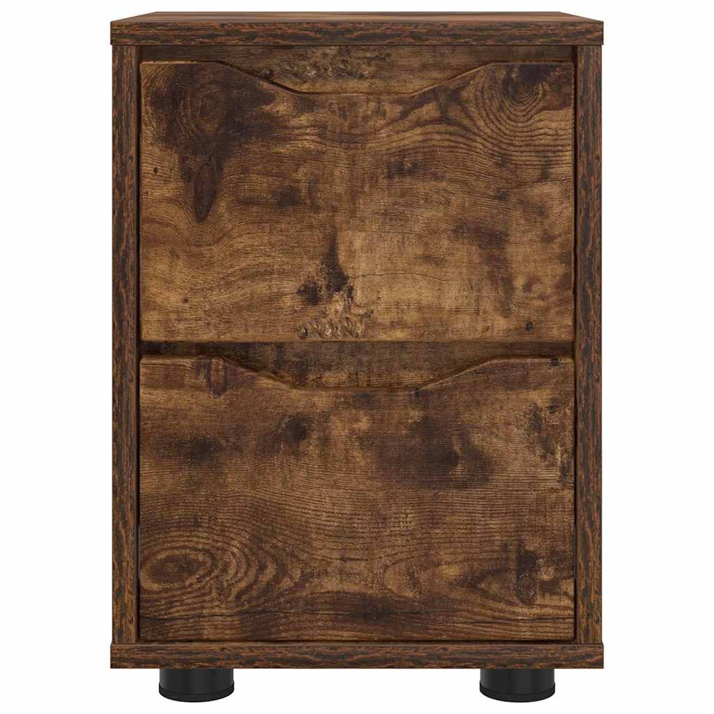 Bedside Tables with Drawer 2 pcs Smoked Oak 30.5 x 30 x 43 cm