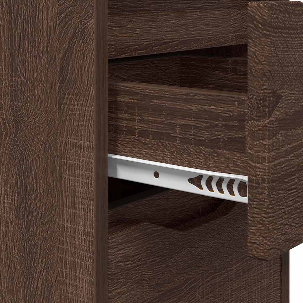 Bedside Table Brown Oak 30.5 x 30 x 43 cm Engineered Wood