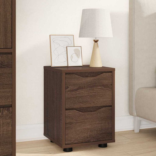 Bedside Table Brown Oak 30.5 x 30 x 43 cm Engineered Wood