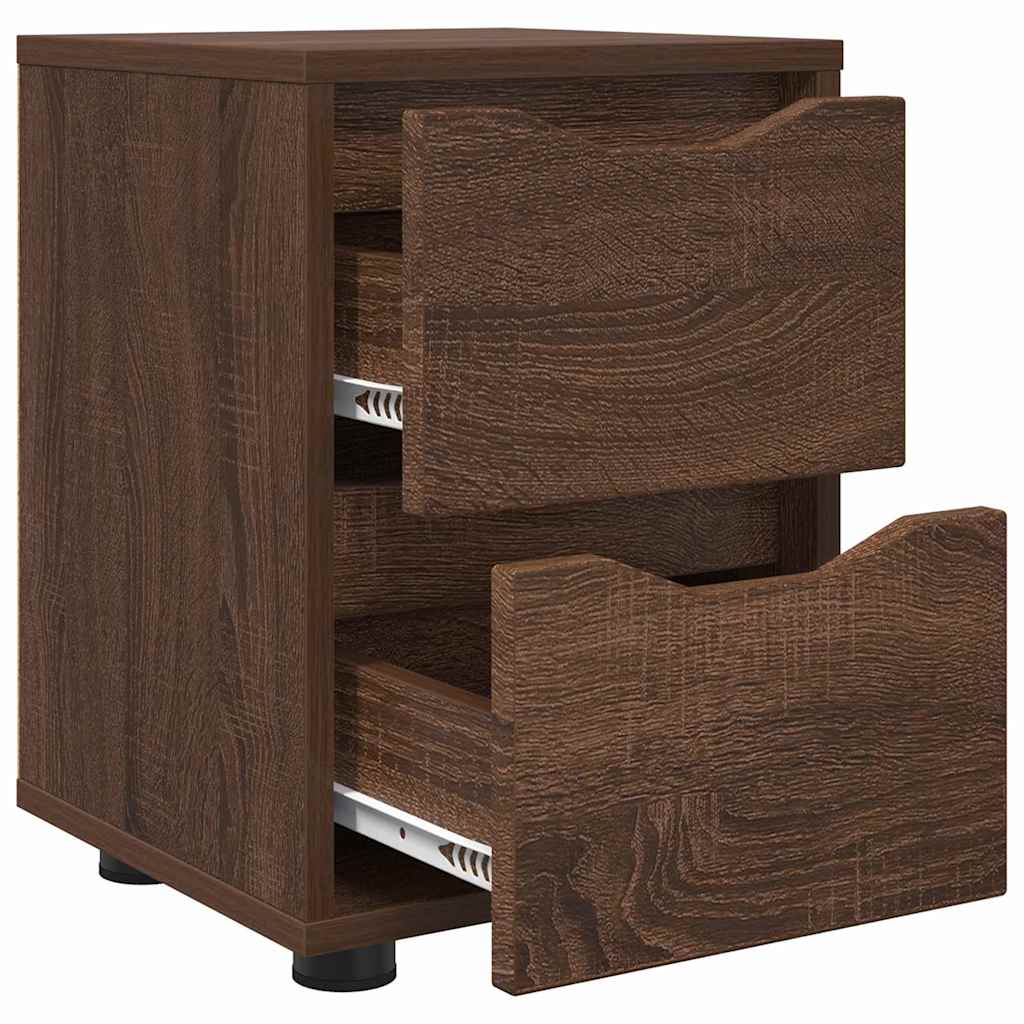 Bedside Table Brown Oak 30.5 x 30 x 43 cm Engineered Wood