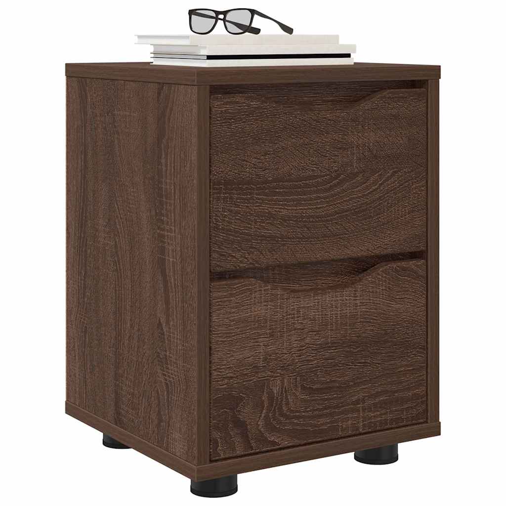 Bedside Table Brown Oak 30.5 x 30 x 43 cm Engineered Wood