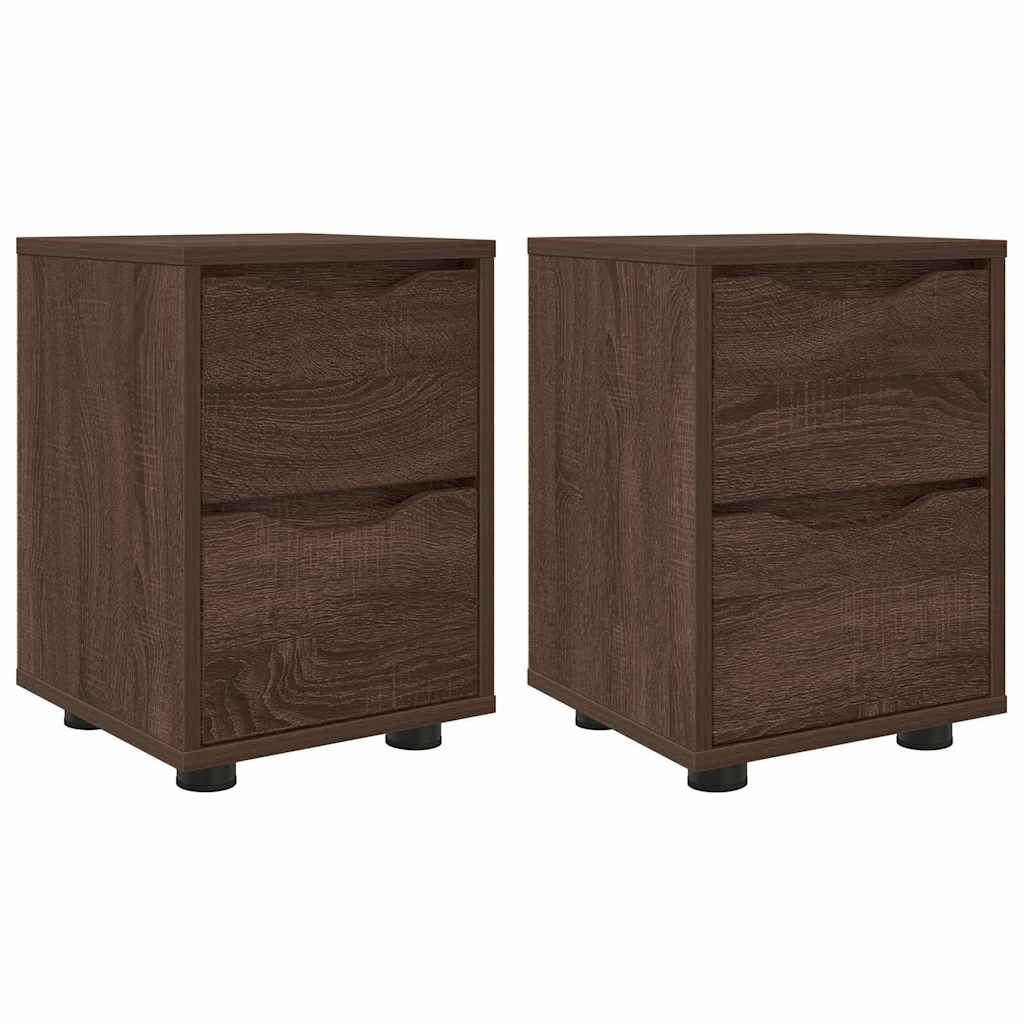 Bedside Tables with Drawer 2 pcs Brown Oak 30.5 x 30 x 43 cm