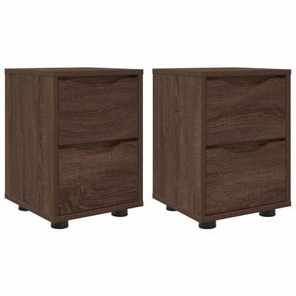 Bedside Tables with Drawer 2 pcs Brown Oak 30.5 x 30 x 43 cm
