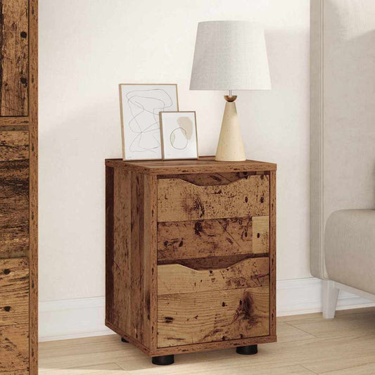 Bedside Table Old Wood 30.5 x 30 x 43 cm Engineered Wood