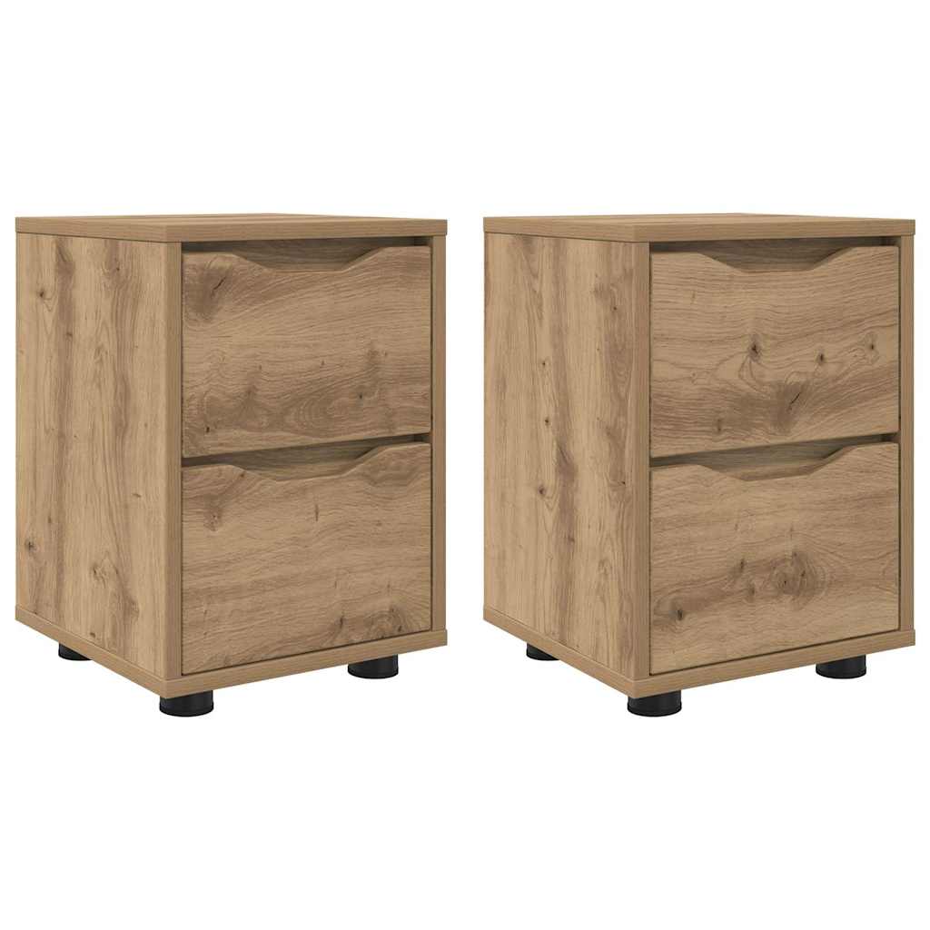 Bedside Tables with Drawer 2 pcs Artisan Oak 30.5 x 30 x 43 cm