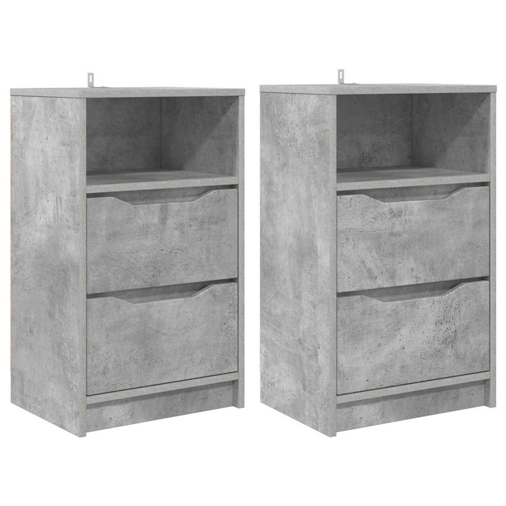 Bedside Tables with Drawer 2 pcs Concrete Grey 40 x 30 x 467 cm