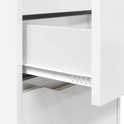 Bedside Table High Gloss White 40 x 30 x 467 cm Engineered Wood