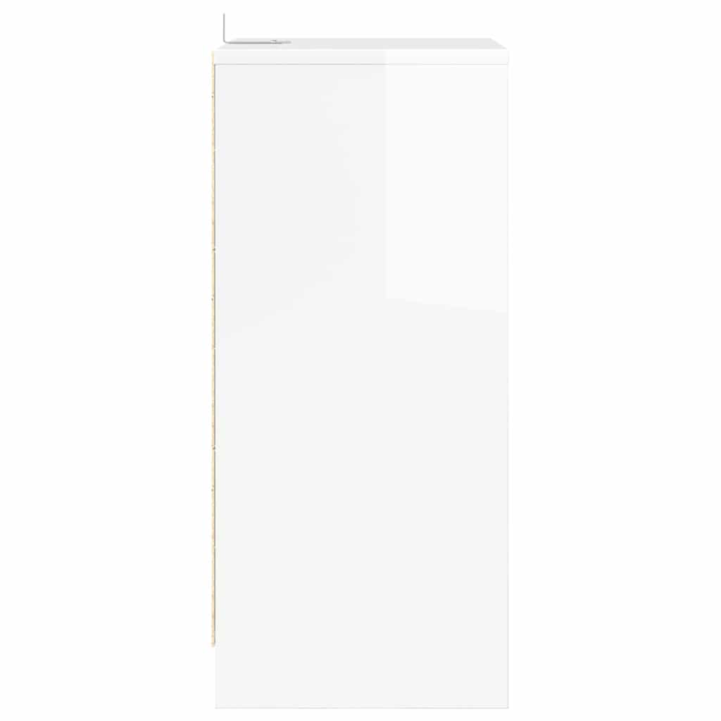 Bedside Table High Gloss White 40 x 30 x 467 cm Engineered Wood