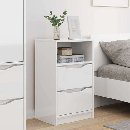 Bedside Tables 2 pcs High Gloss White 40 x 30 x 467 cm