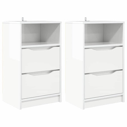 Bedside Tables 2 pcs High Gloss White 40 x 30 x 467 cm