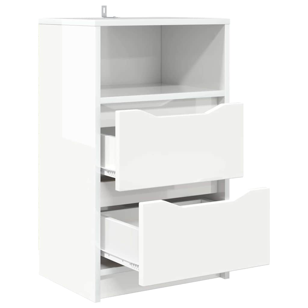 Bedside Tables 2 pcs High Gloss White 40 x 30 x 467 cm