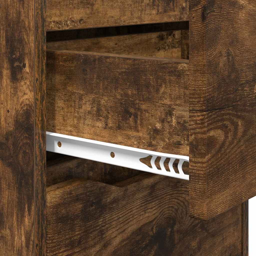 Bedside Table Smoked Oak 40 x 30 x 467 cm Engineered Wood