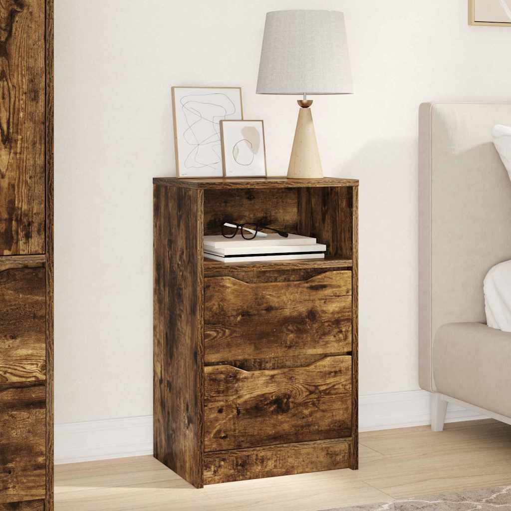 Bedside Table Smoked Oak 40 x 30 x 467 cm Engineered Wood