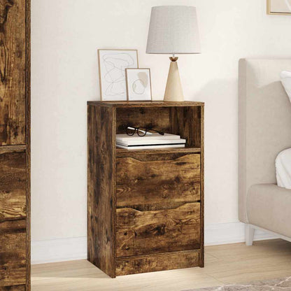 Bedside Table Smoked Oak 40 x 30 x 467 cm Engineered Wood