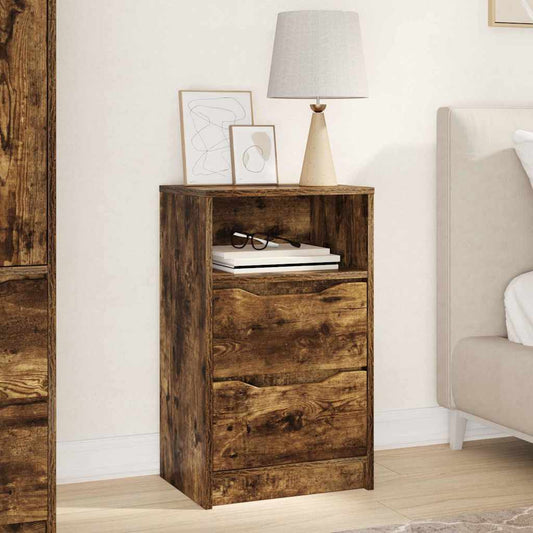 Bedside Table Smoked Oak 40 x 30 x 467 cm Engineered Wood