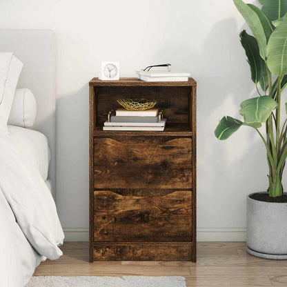 Bedside Table Smoked Oak 40 x 30 x 467 cm Engineered Wood
