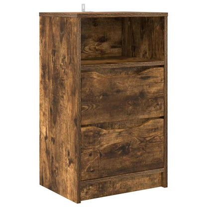 Bedside Table Smoked Oak 40 x 30 x 467 cm Engineered Wood