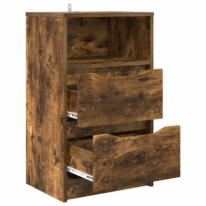 Bedside Table Smoked Oak 40 x 30 x 467 cm Engineered Wood