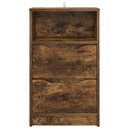 Bedside Table Smoked Oak 40 x 30 x 467 cm Engineered Wood