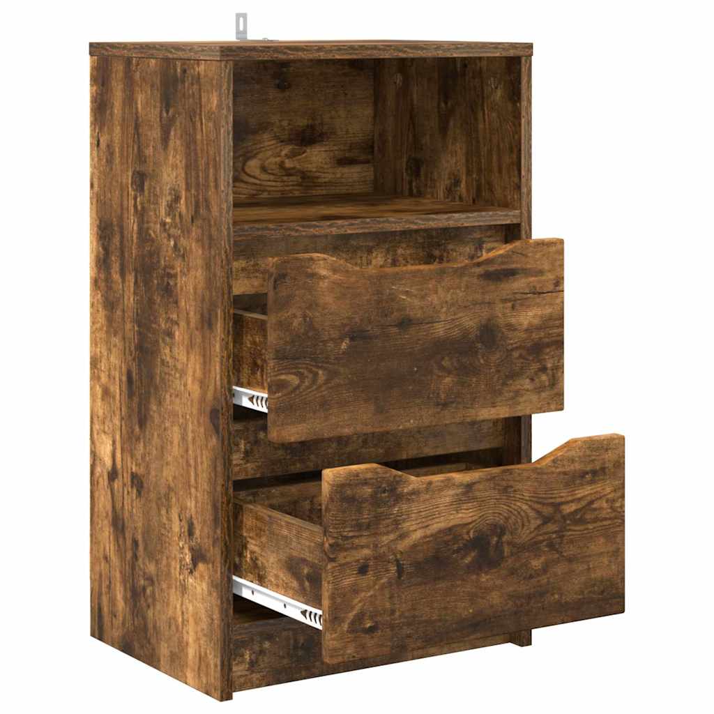 Bedside Tables with Drawer 2 pcs Smoked Oak 40 x 30 x 467 cm