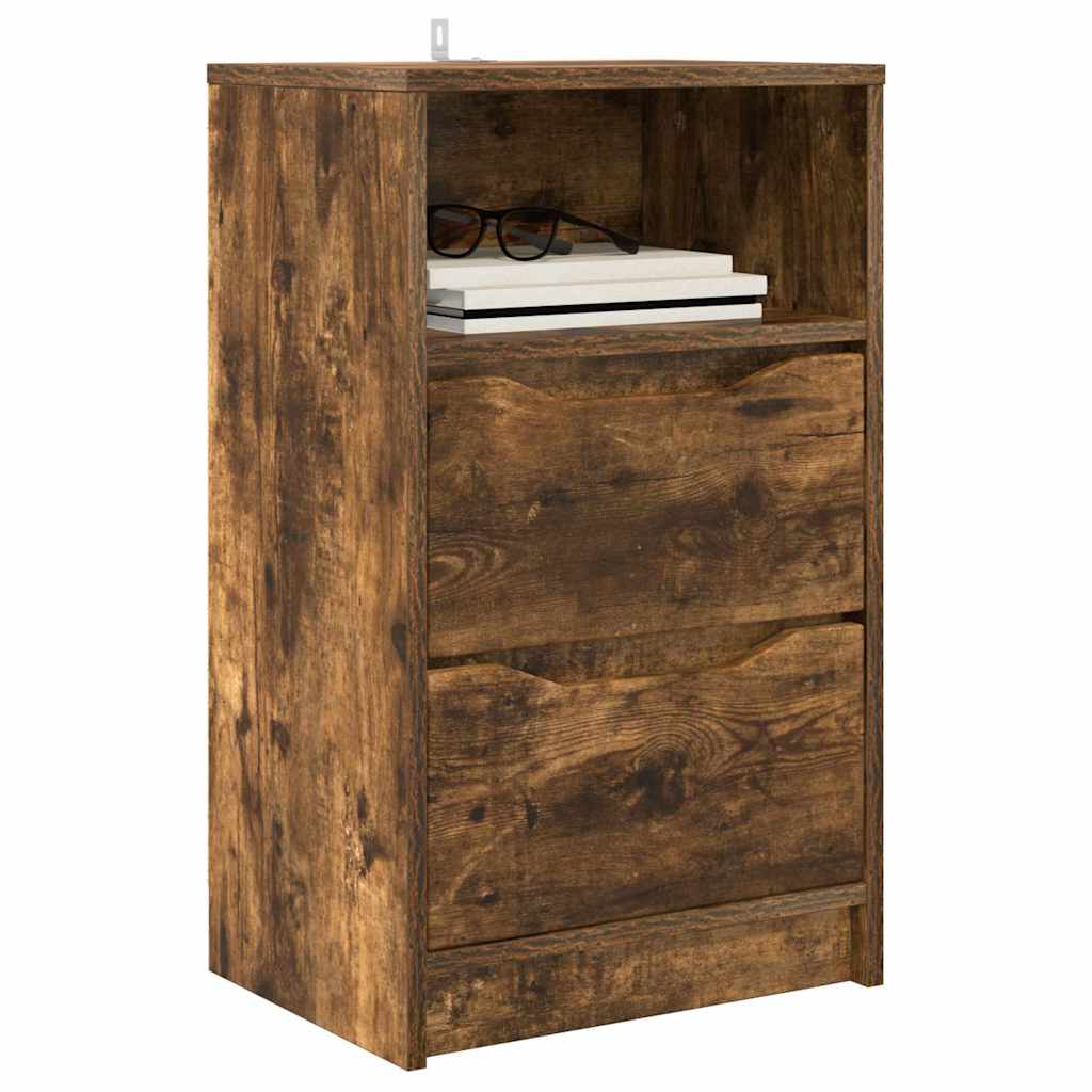 Bedside Tables with Drawer 2 pcs Smoked Oak 40 x 30 x 467 cm
