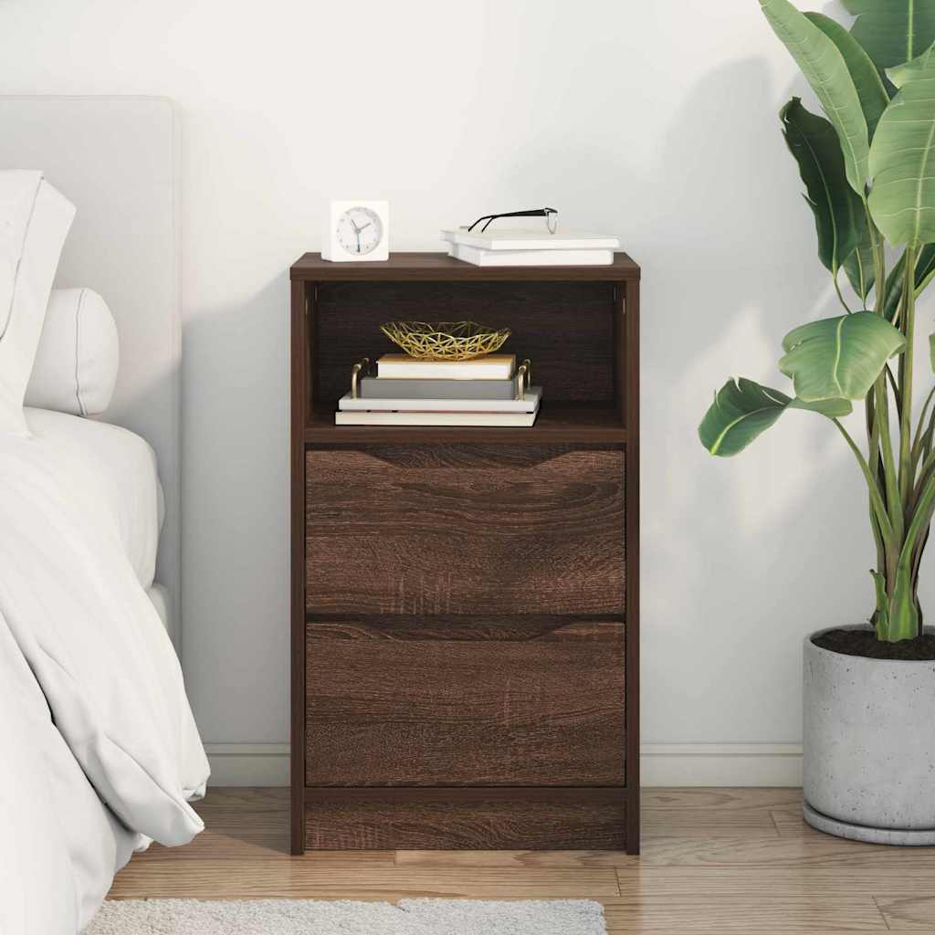 Bedside Table Brown Oak 40 x 30 x 467 cm Engineered Wood