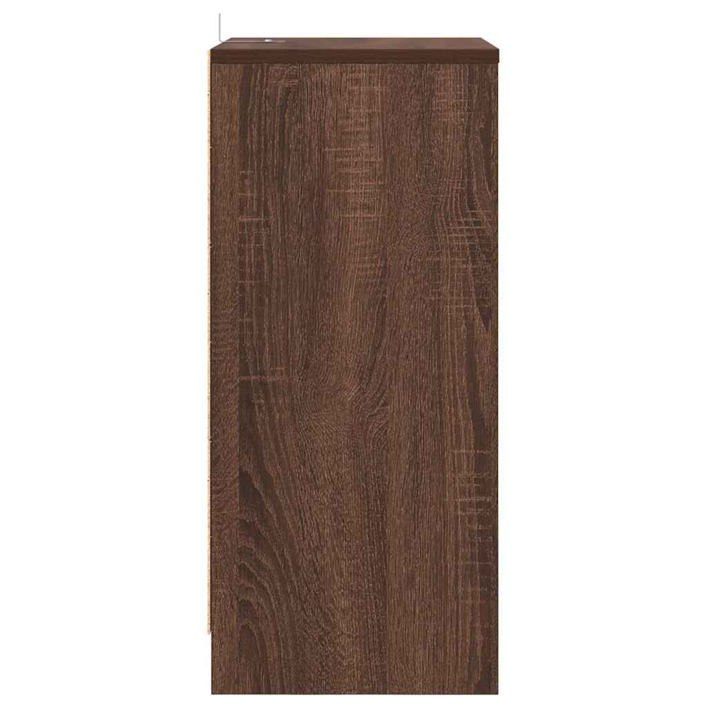 Bedside Table Brown Oak 40 x 30 x 467 cm Engineered Wood