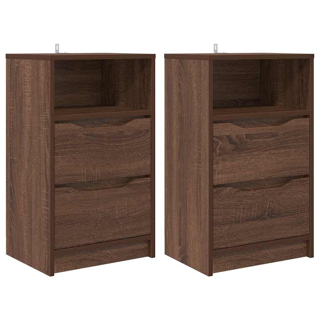 Bedside Tables 2 pcs Brown Oak 40 x 30 x 467 cm Engineered Wood