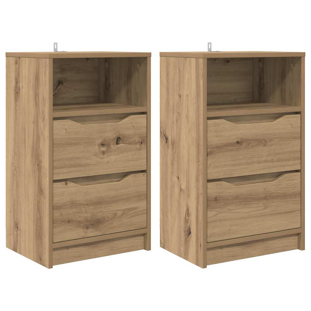 Bedside Tables with Drawer 2 pcs Artisan Oak 40 x 30 x 467 cm