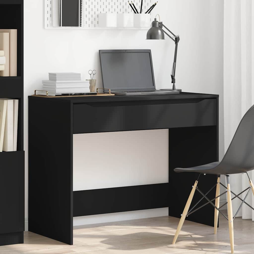 Desk with Drawer Black 100 x 50 x 78 cm Engineered Wood